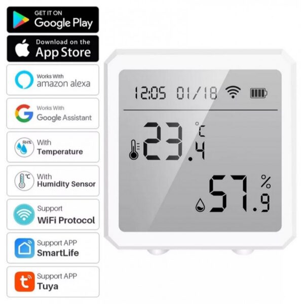 KAPTM100WF thermomètre capteur de température et d'humidité Tuya WIFI mural – Image 4