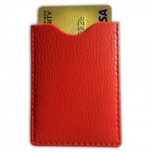 Protège-CB Simili cuir 1 carte Rouge