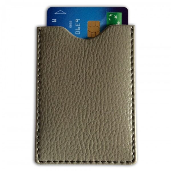 Protège-CB Simili cuir 1 carte Gris
