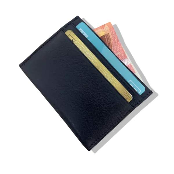 Présentoir de 8 Protège CB Barrière RFID en cuir 4 cartes bleu nuit – Image 6