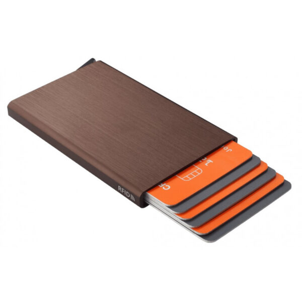 Présentoir de 8 porte-cartes Barrière RFID en aluminium brossé – Image 2