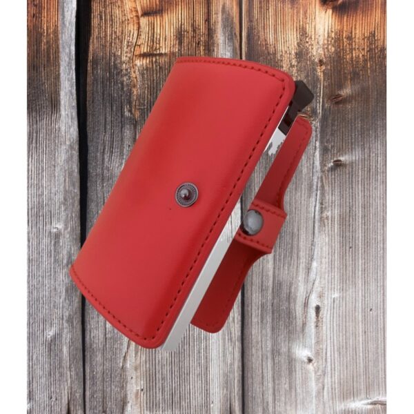 Portefeuille Barrière RFID Metal & Cuir PU Rouge – Image 2