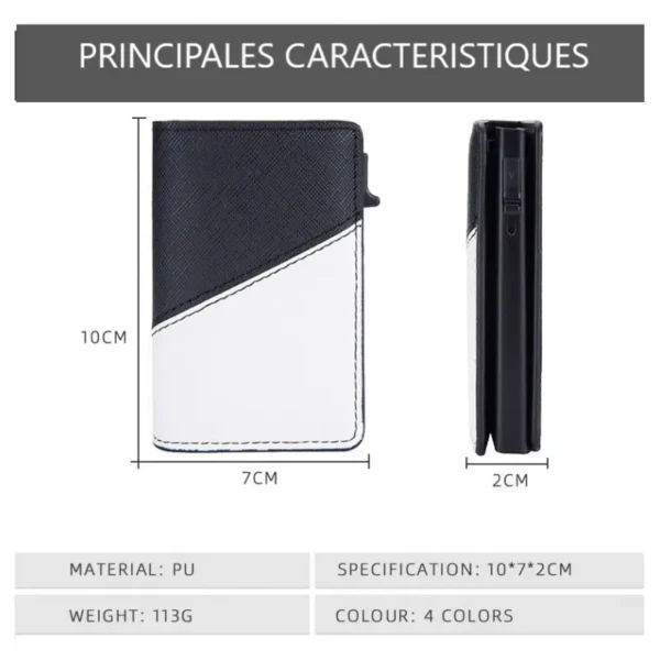 Portefeuille Barrière RFID Métal & Cuir PU PATCHWORK CHOCOLAT – Image 7