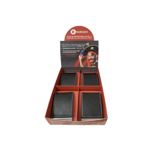 Présentoir de 8 porte-cartes Barrière RFID en aluminium & simili cuir Prestige – Image 2