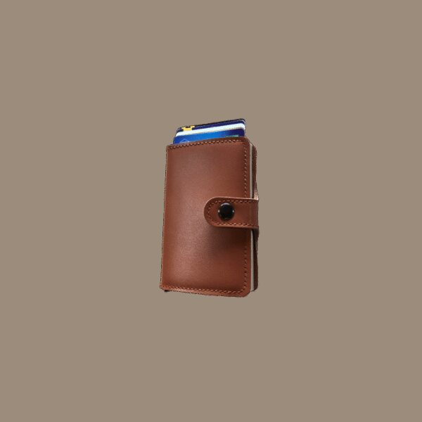 Portefeuille Barrière RFID Metal & Cuir Marron – Image 2