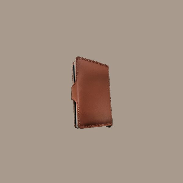 Portefeuille Barrière RFID Metal & Cuir Marron – Image 4