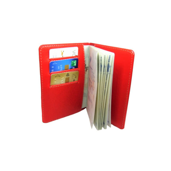 Protège-passeport Simili cuir rouge – Image 2