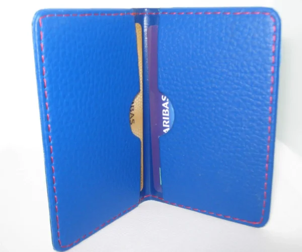 Protège-CB Simili cuir 2 cartes Bleu – Image 3