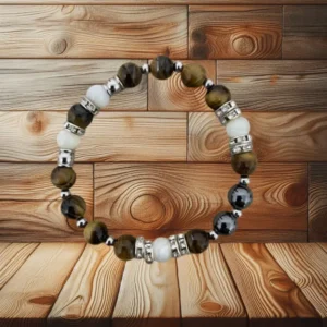 BRACELET FEMME IL DE TIGRE ET NACRE - 18CM