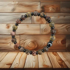 BRACELET HOMME JASPE LEOPARD - 21CM