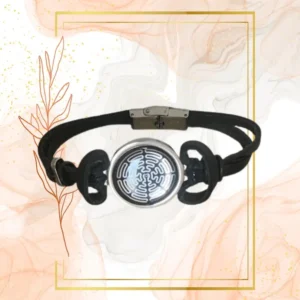 BRACELET CUIR NOIR ANTI ONDES avec fermoir métal - WAVES