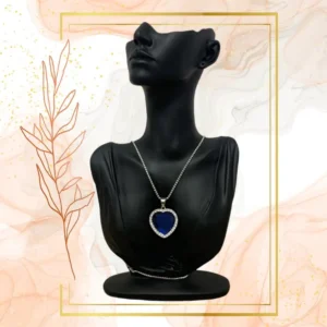 COLLIER AVEC PENDENTIF COEUR ANTI ONDES - COEUR BLEU NUIT