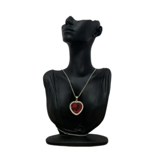 COLLIER AVEC PENDENTIF COEUR ANTI ONDES - COEUR RUBIS