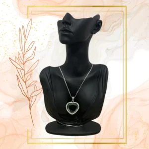 COLLIER AVEC PENDENTIF COEUR ANTI ONDES - COEUR EMERAUDE