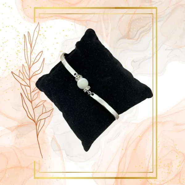 DUO PENDENTIF ANTI ONDE METAL ET PIERRE NACRE AVEC SON BRACELET ASSORTI – Image 6
