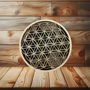 FLEUR DE VIE EN BOIS - 10 CM
