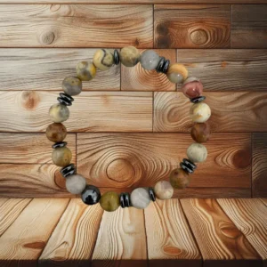 BRACELET HOMME AGATE CRAZY LACE - 21CM