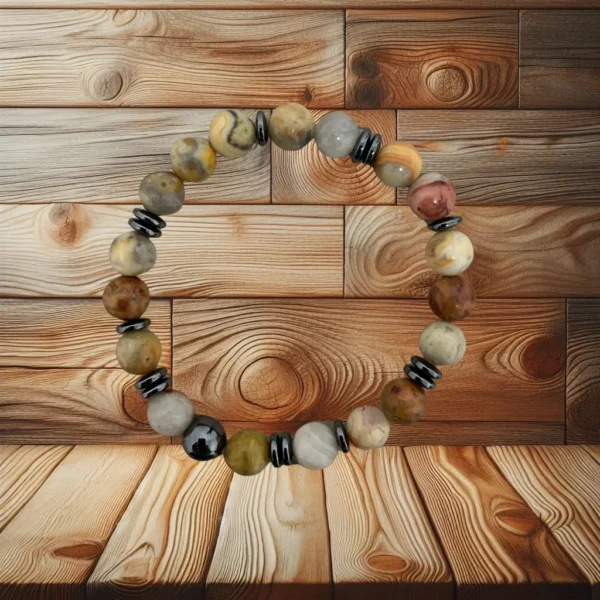 BRACELET HOMME AGATE CRAZY LACE - 21CM