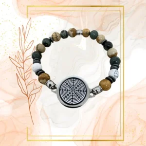 BRACELET ANTI-ONDES « HOWLITE + JASPE KAMBABA+JASPE PAYSAGE » - 21CM, WAVES