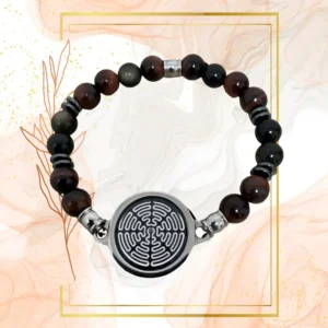 BRACELET HOMME ANTI-ONDES « IL DE TAUREAU + OBSIDIENNE » - 19CM, WAVES