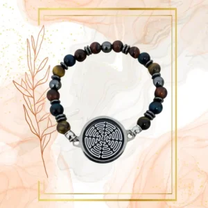 BRACELET HOMME ANTI-ONDES « IL DE TIGRE+ IL DE TAUREAU + IL DE TIGRE BLEU » - 21CM, WAVES