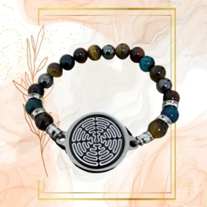 BRACELET FEMME ANTI-ONDES « IL DE TIGRE+ IL DE TAUREAU + IL DE TIGRE BLEU » - 19CM, WAVES