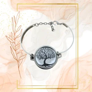 BRACELET ANTI ONDES INOX - ARBRE DE VIE