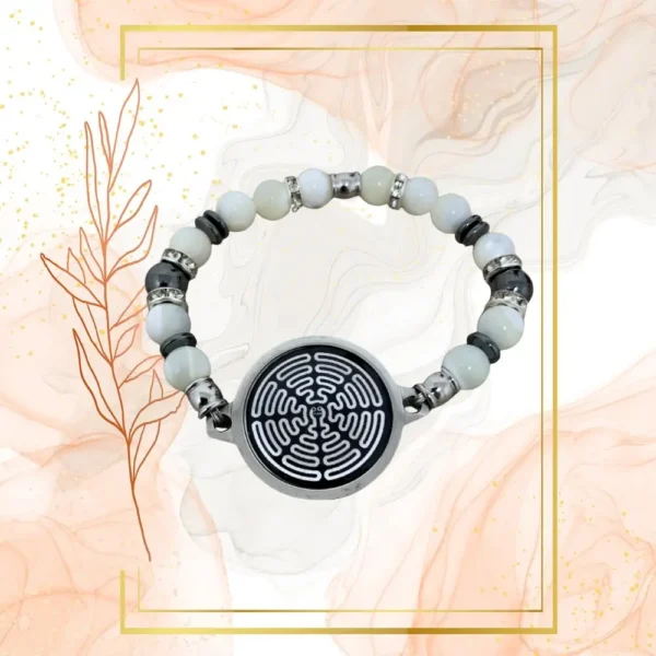 BRACELET FEMME ANTI-ONDES « NACRE+ HEMATITE » - 20CM, WAVES