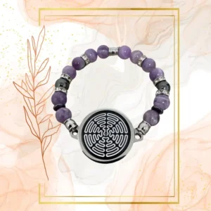 BRACELET FEMME ANTI-ONDES « AMETHYSTE+ HEMATITE » - 19CM, WAVES
