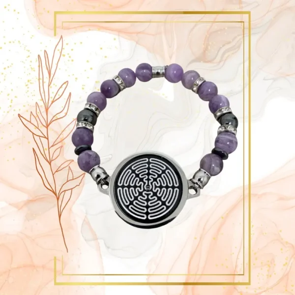 BRACELET FEMME ANTI-ONDES « AMETHYSTE+ HEMATITE » - 20CM, WAVES