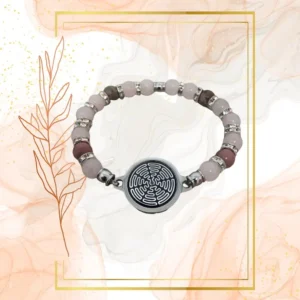 BRACELET FEMME ANTI-ONDES « QUARTZ ROSE + RHODONITE » - 20CM, WAVES