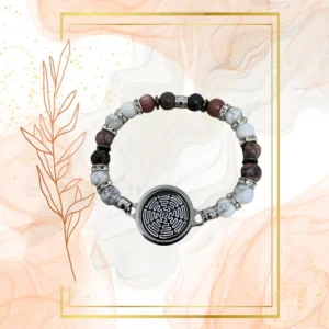 BRACELET FEMME ANTI-ONDES « HOWLITE + RHODONITE » - 20CM, WAVES