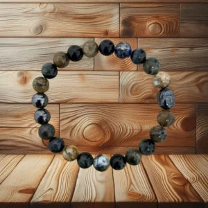 BRACELET HOMME IL DE FAUCON, CHRYSOCOLLE ET BOUDDHA SCULPTE - 21CM