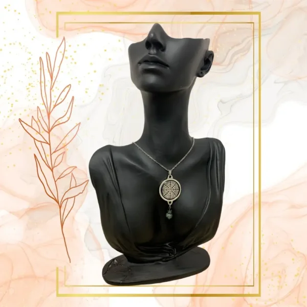 Collier Anti Ondes Mixte avec pendentif métal et pierre Jaspe Kambaba - ACIER INOXIDABLE, WAVES