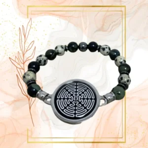 BRACELET HOMME ANTI ONDES, JASPE KAMBABA ET DALMATIEN - 18CM, WAVES