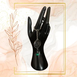 Porte Clefs Anti Ondes avec pierre Malachite - WAVES