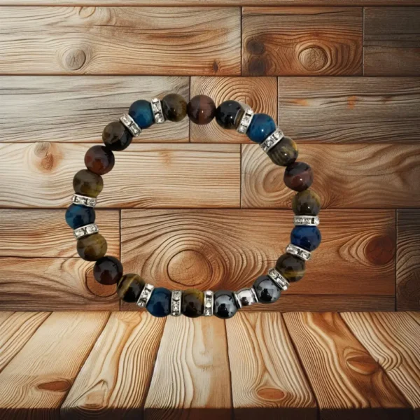 BRACELET FEMME IL DE TIGRE, IL DE TAUREAU & IL DE TIGRE BLEU - 20CM