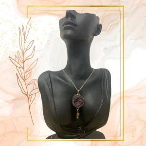 Collier Anti Ondes Mixte avec pendentif métal et pierre il de Tigre et Jaspe Kambaba - ACIER INOXIDABLE, WAVES