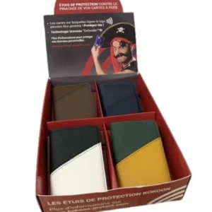 Présentoir 8 portefeuilles patchwork avec boitier anti RFID