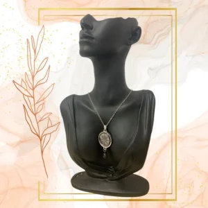 Collier Anti Ondes Mixte avec pendentif métal et pierre de Lave - ACIER INOXIDABLE, WAVES