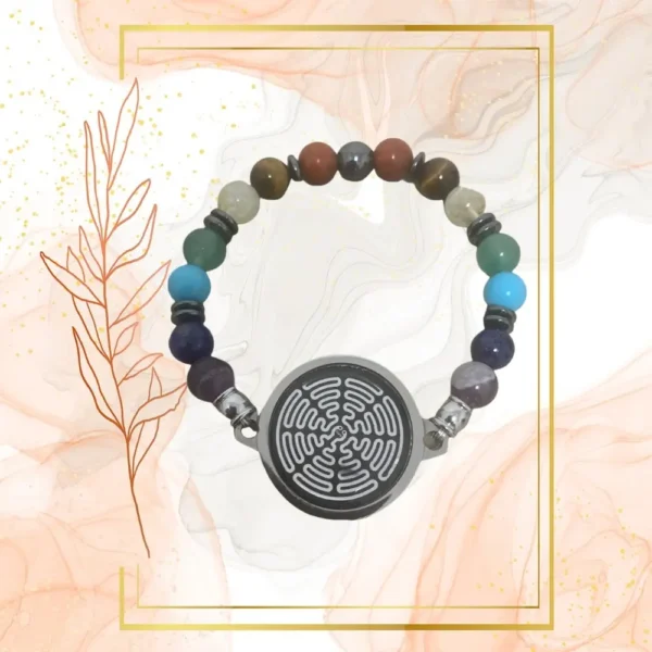 BRACELET ANTI-ONDES « 7 CHAKRAS » avec pierres naturelles - 18CM, WAVES