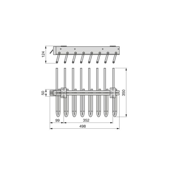 Emuca Porte-pantalons extractible, Droite, Peint en aluminium, Acier et Plastique. – Image 5
