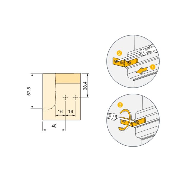 Emuca Kit de 2 profils supérieurs Gola pour meubles de cuisine, longueur 2,35m, avec accessoires, Aluminium, Anodisé mat – Image 6