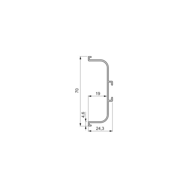 Emuca Kit de 2 profils centraux Gola pour meubles de cuisine, longueur 2,35m, avec accessoires, Aluminium, Anodisé mat – Image 4
