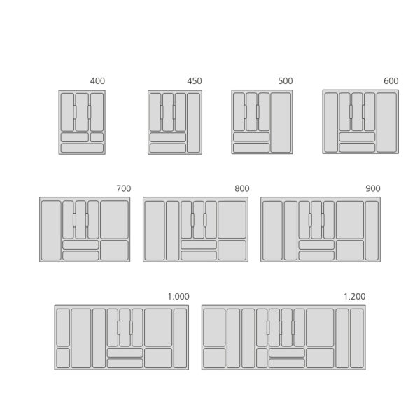 Emuca range-couverts Optima Vertex/Concept, profondeur 500mm, plateau 16mm, module 600mm, Plastique, Blanc – Image 8