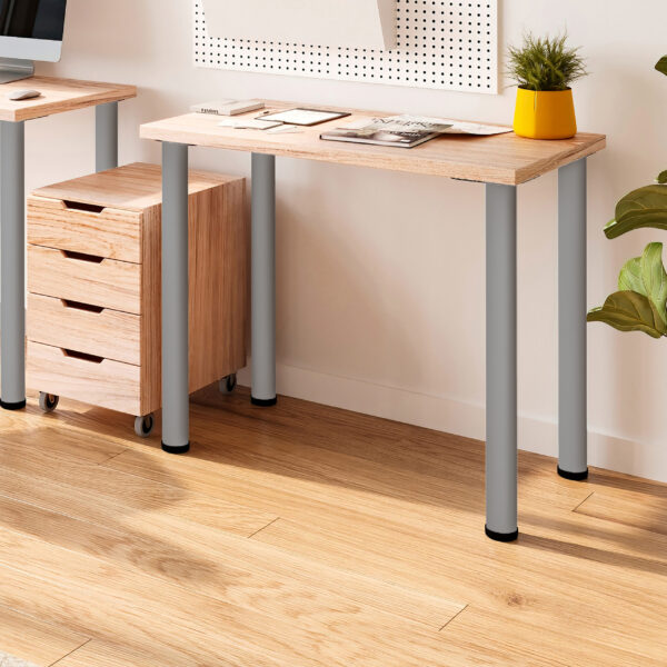 Emuca Lot de 4 pieds de table, diamètre 60mm, H 830mm, Acier, Peint en aluminium – Image 6