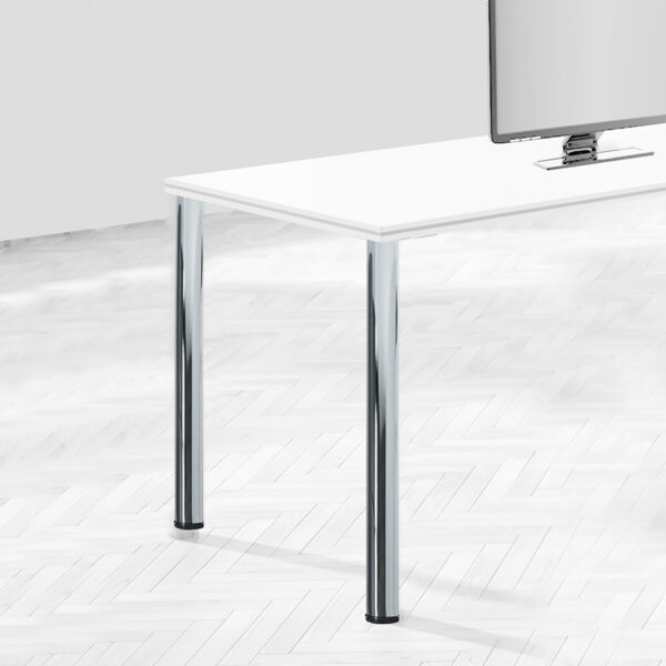 Emuca Lot de 4 pieds de table, diamètre 60mm, H 830mm, Acier, Nickel satiné – Image 13