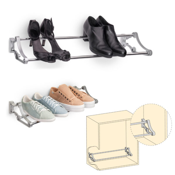 Emuca Range-chaussures Self pour intérieur d'armoire, Peint en aluminium, Acier et Plastique. – Image 10