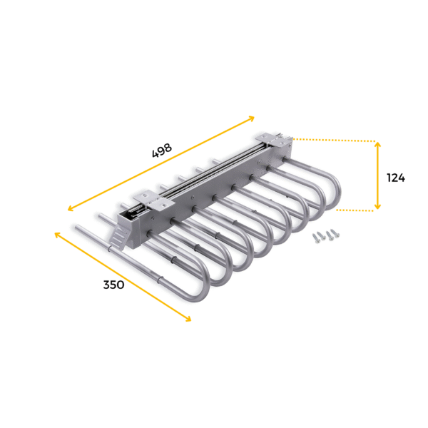 Emuca Porte-pantalons extractible, Droite, Peint en aluminium, Acier et Plastique. – Image 6
