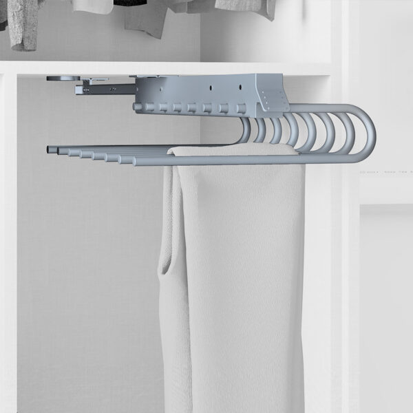 Emuca Porte-pantalons extractible, Droite, Peint en aluminium, Acier et Plastique. – Image 4